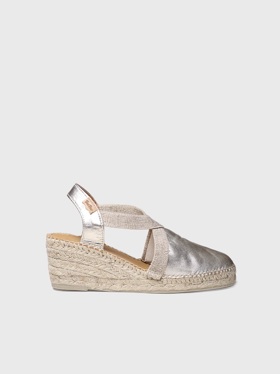 Alpargata de cuero con cuña media | TOSSA