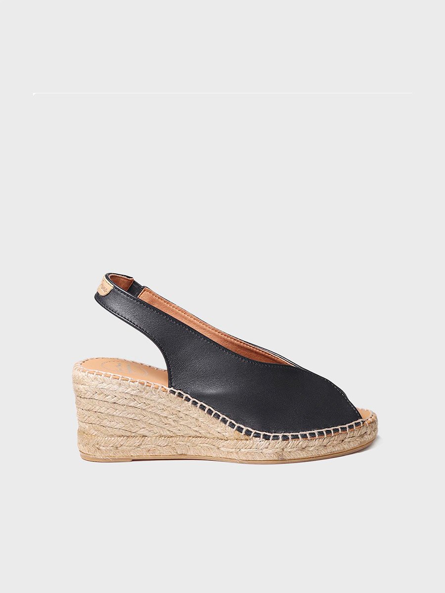 Alpargata de cuero estilo peep toe | LAILA-P