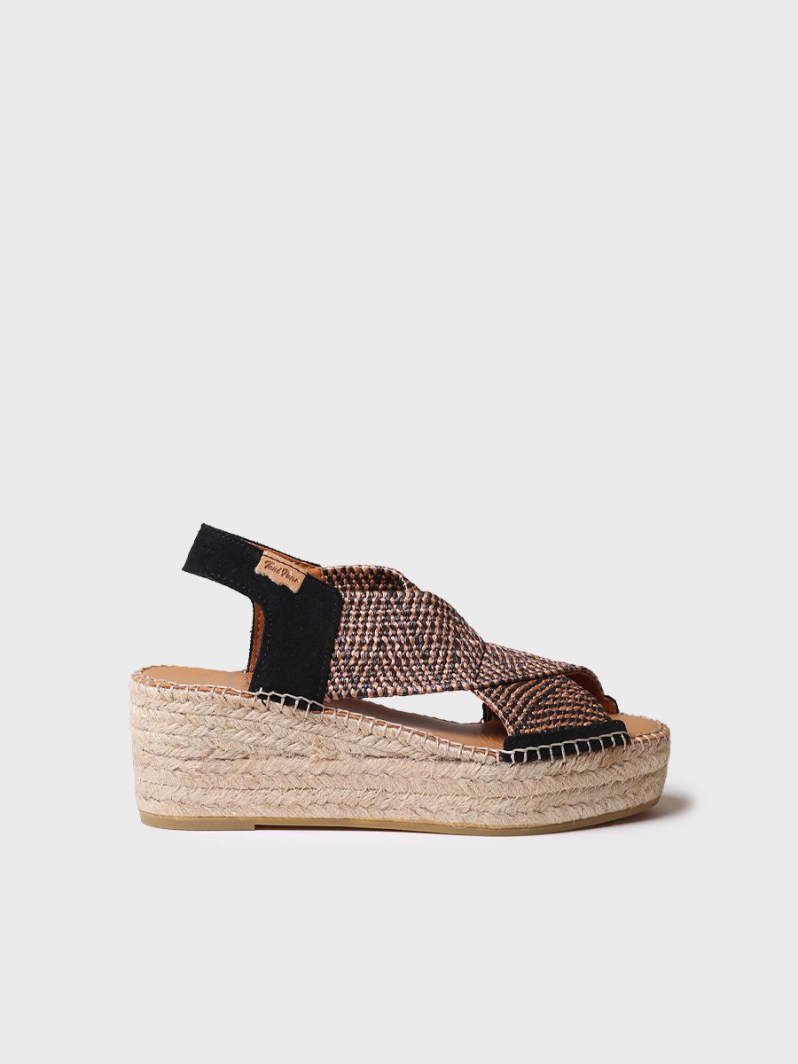 Alpargata con cuña y tiras elásticas multicolor | MASAI