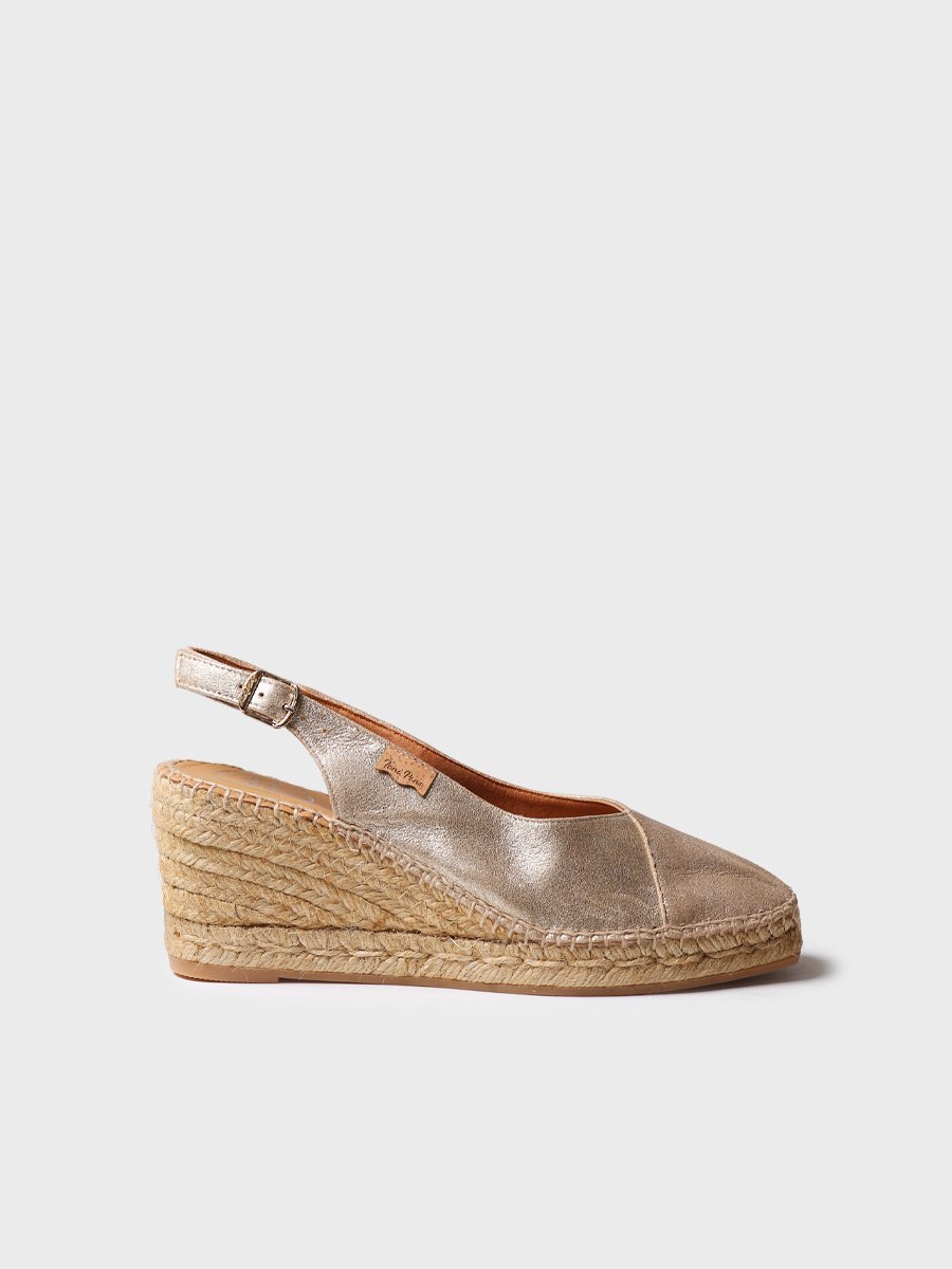 Alpargatas de cuña cerradas en cuero | BRENDA-AS