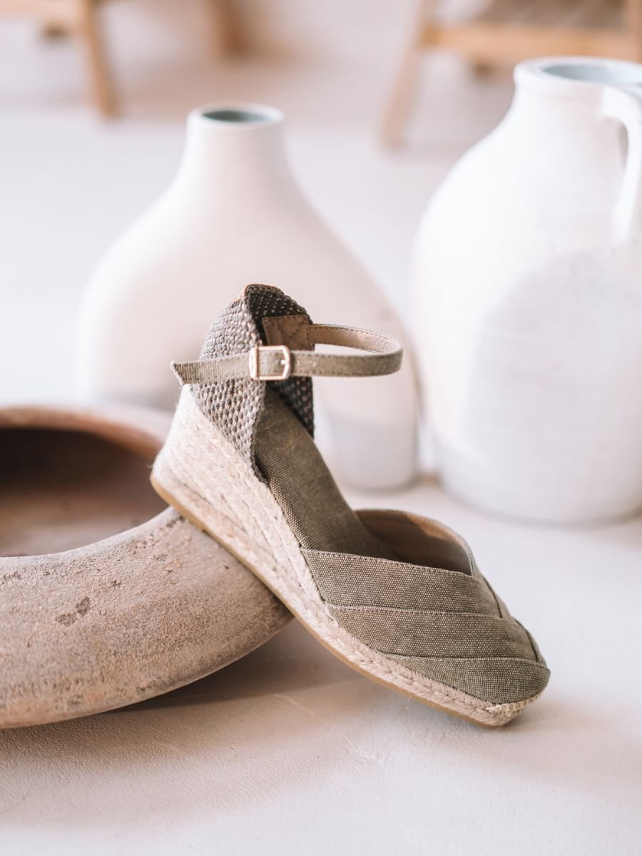 Alpargatas de cuña en lona de algodón | CLARA